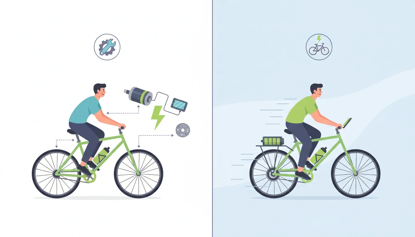 Illustration showing are ebike conversion kits worth it concept