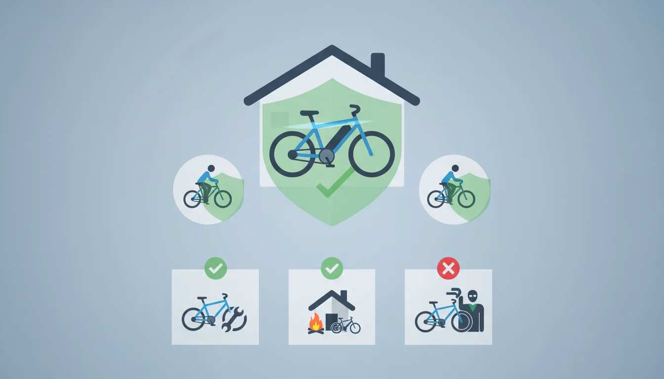 Illustration showing are ebikes covered by homeowners insurance concept