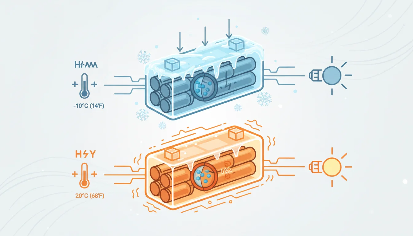 Illustration showing can ebike batteries freeze concept