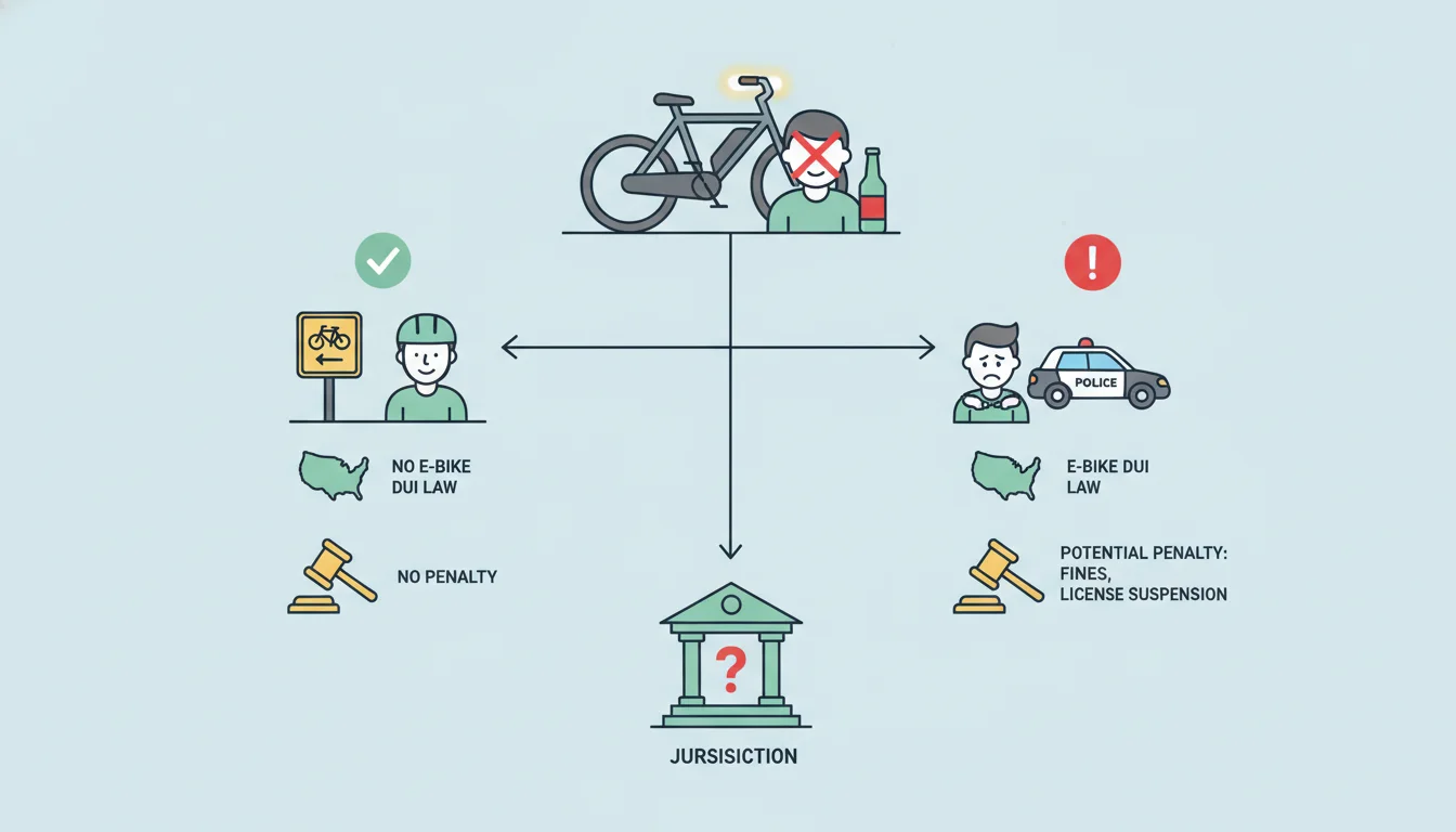 Illustration showing can you get a dui on an ebike concept