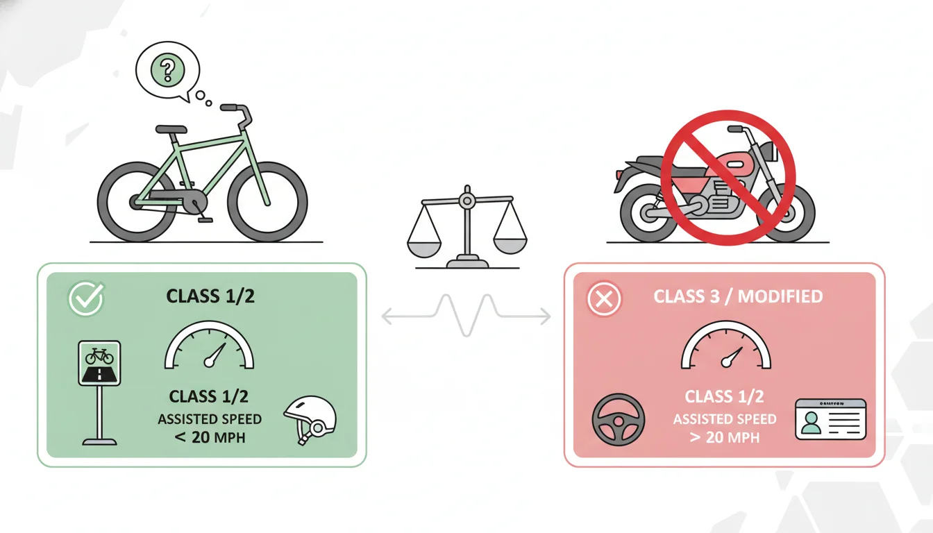 Illustration showing does ebike need drivers license concept