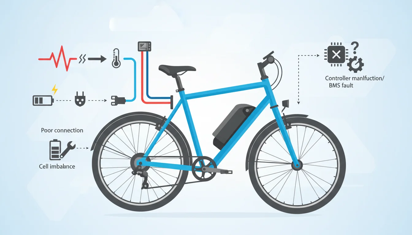 Illustration showing why does my ebike battery keep cutting out concept